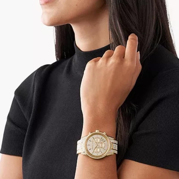 Michael Kors Women’s Ritz Pave Gold-Tone Watch
Case Size: 37mm
MSRP: $725 - Picture 9 of 11